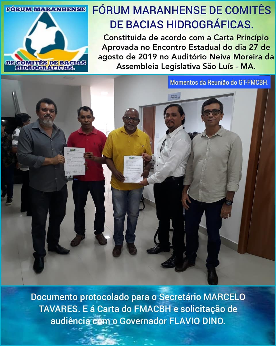 MNLM_MA's tweet photo. O Grupo de Trabalho do Fórum Maranhense de Comitês de Bacias Hidrográficas, Protocolou nesta tarde de hoje sexta feira(14) na casa Civil. Carta de Recomendação ao Governador, referente a Constituição de um Orgão Gestor da Política de Recursos Hídricos.

https://t.co/Kaao8RsT6R https://t.co/2ECbJiNf2y