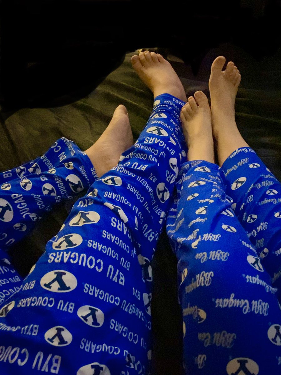 8:30pm on a Friday and we are in our pajamas and in bed. So romantic 💙 #matchingpjs #byu #marriedlife  #valentinesday