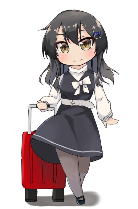 「black hair rolling suitcase」 illustration images(Latest)