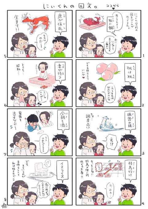 【にぃくんの回文】
6歳児に突然訪れた回文ブーム
にぃくんの思いつく回文が秀逸過ぎて母は反応に困る困る

#育児漫画
#6さい差兄弟日記 