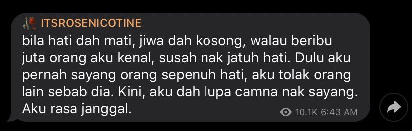 itsrosenicotine's tweet photo. Pernah rasa tak? https://t.co/8OTBwO0HkW