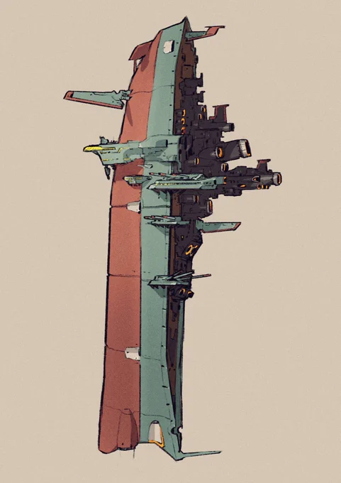 宇宙戦艦を描いた 