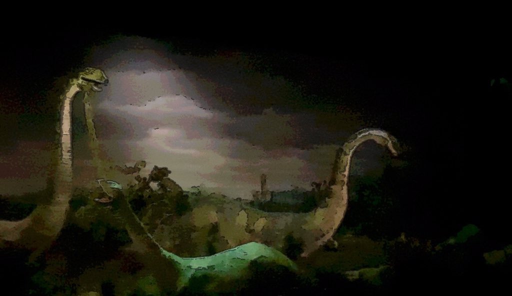 heartdisney10's tweet photo. Love traveling back in time to the land of dinosaurs, Primeval World. #Disneyland #Railroad #DLRR #Disney 🦖🦕 https://t.co/faEBm2CKzA