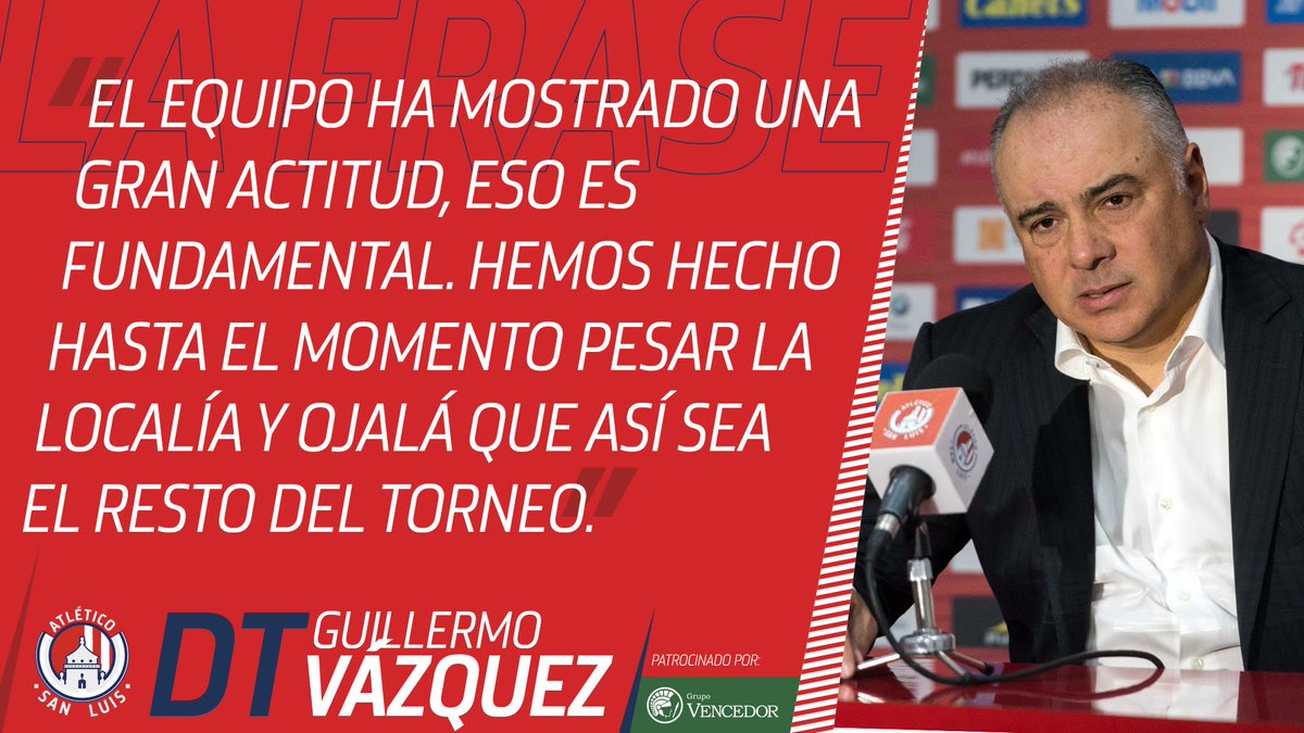 AtletideSanLuis's tweet photo. [RUEDA DE PRENSA 🎙] 
Las palabras de nuestro D.T. Guillermo Vázquez después del triunfo ante León. 

#SomosMejoresJuntos ⚪️🔴 https://t.co/xAI0Y9oEw0