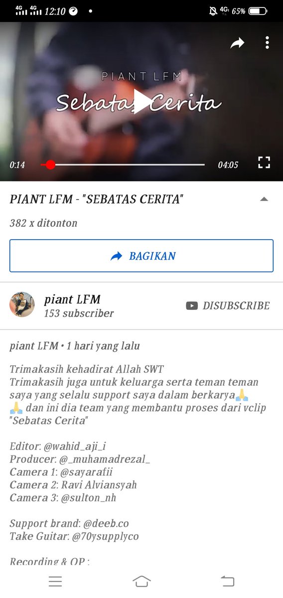 Congrats !!!!!
Akhirnya rilis juga single ke 2 dari ka <a href="/piant_LFM/">Piant Authoritative</a> 
Yuk streaming , jangan lupa like &amp; subscribe juga ya 🤘
youtu.be/9jdW-SoWMyE