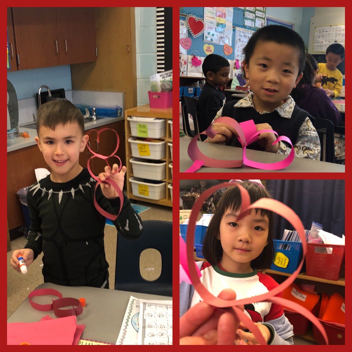 Happy Valentine’s Day from these sweethearts!  Our hearts just keep growing! How high will they go??? #teamgreen #welovefirstgrade #problemsolvers #STEM #paperheartstructures