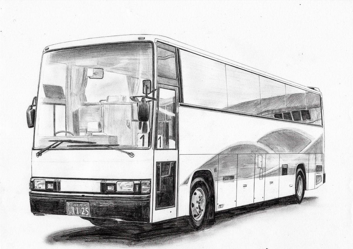 Kanade Yuu1102 日野 ブルーリボン グランデッカー P Ru638bb のイラスト完成 観光バス初めて描いたかもしれない 今回は 今までで一番上手くタイヤ ホイールが描けた気がする イラスト バス 日野 鉛筆画 ブルーリボン