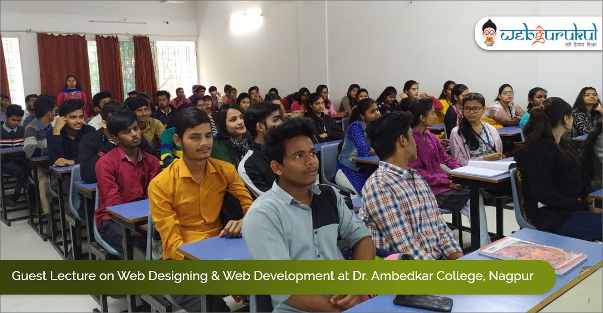 WebgurukulEdu's tweet photo. Webgurukul organized a #guest #lecture on Web Designing &amp; #Development at Dr. Ambedkar Institute of Management Studies and Research, Nagpur
🌐https://t.co/FlTy2f0W8M
+91-7720087881 | +91-7387990061
#programminglanguages #programming #languages #computerlanguages #webdesignclasses https://t.co/0d79MtR6Gg