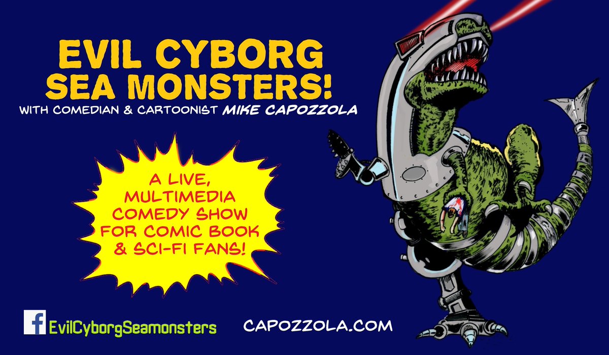 Can't wait for the #superheroes Fun day @PalaceShopping  on Tuesday?🦸‍♀️🦸‍♂️Warm up for the event with #EvilCyborgSeaMonsters live multimedia #comedy show for #ComicBook & #scifi fans, Sun 16 Feb @The_Dugdale  🦖🚀Age 12+
dugdalecentre.co.uk/whats-on/evil-… @MCapozzola #EnfieldComedy #Batman