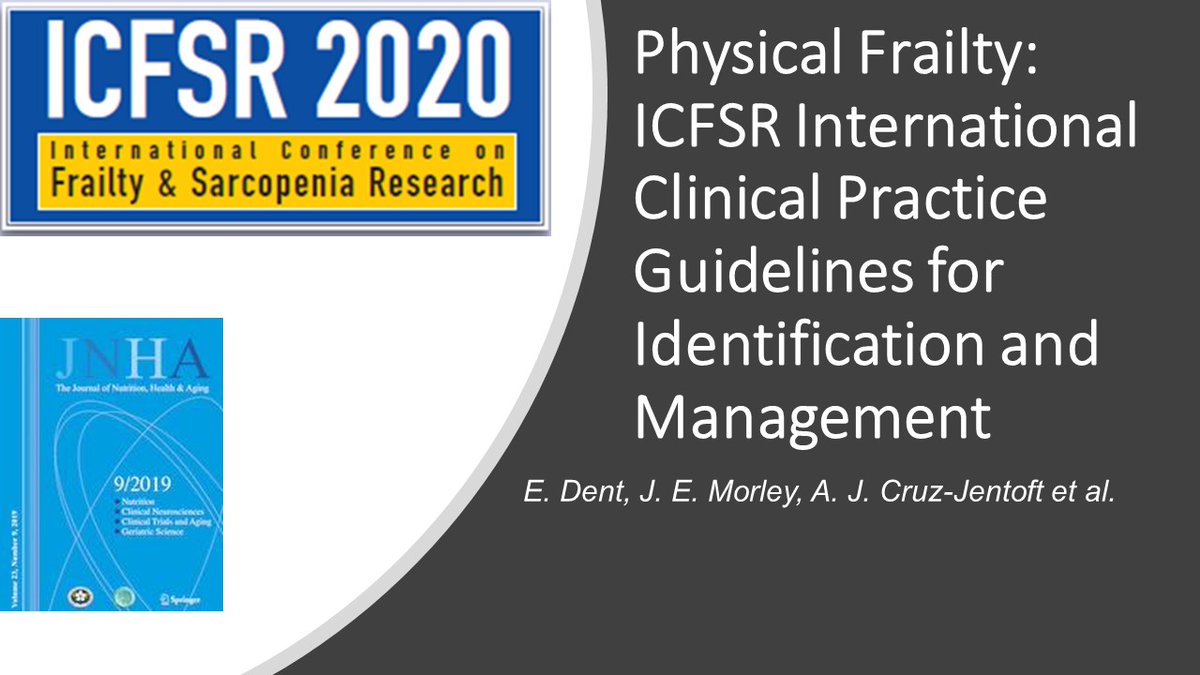<a href="/ICFSRcongress/">ICFSRcongress</a> <a href="/JNHA6/">The Journal of Nutrition, Health & Aging</a>  "Physical frailty: ICFSR International Clinical Practice Guidelines for Identification and Management"  by <a href="/ElsaDent/">Elsa Dent</a> <a href="/drjohnmorley/">john morley</a> and colleagues is available here for free download   link.springer.com/content/pdf/10…