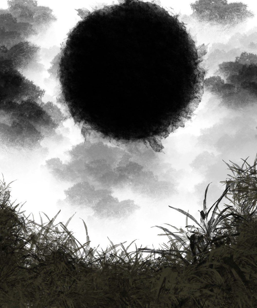 ワイ イラスト イラスト好きさんと繋がりたい イラスト初心者 抽象画 太陽 黒い太陽