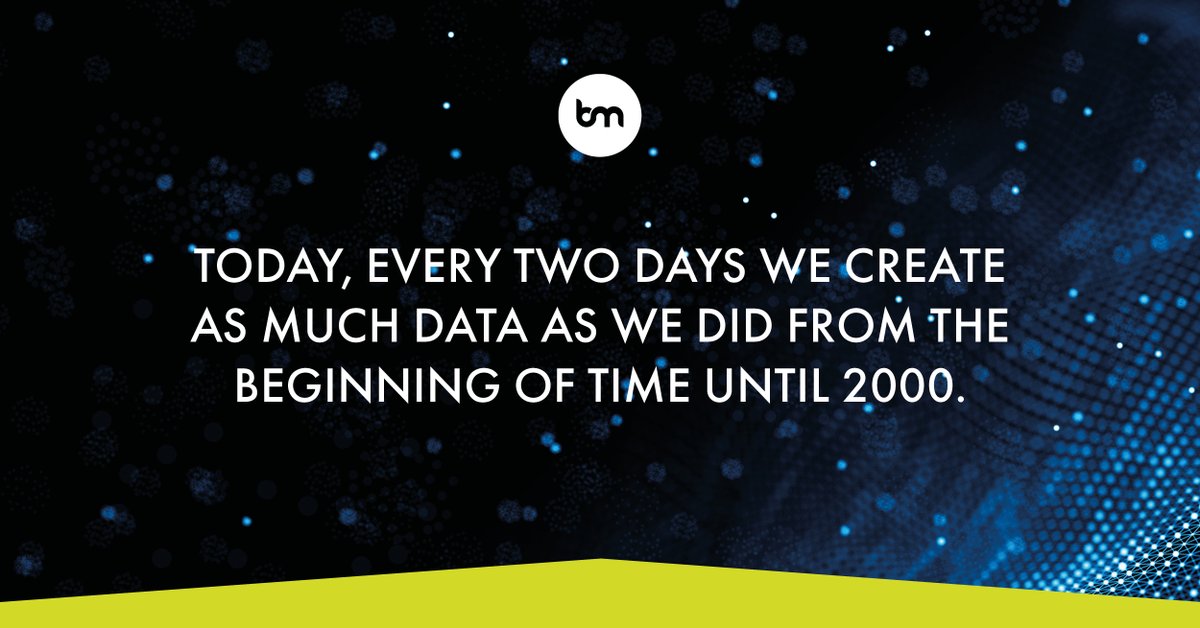 Since the dawn of the #DigitalAge, the rise of computers, the internet & #technology has made capturing #data much easier.

Computerised spreadsheets & #databases gave us a way to store & organise data on a large scale. Now, this #DataGrowth is reaching colossal proportions.