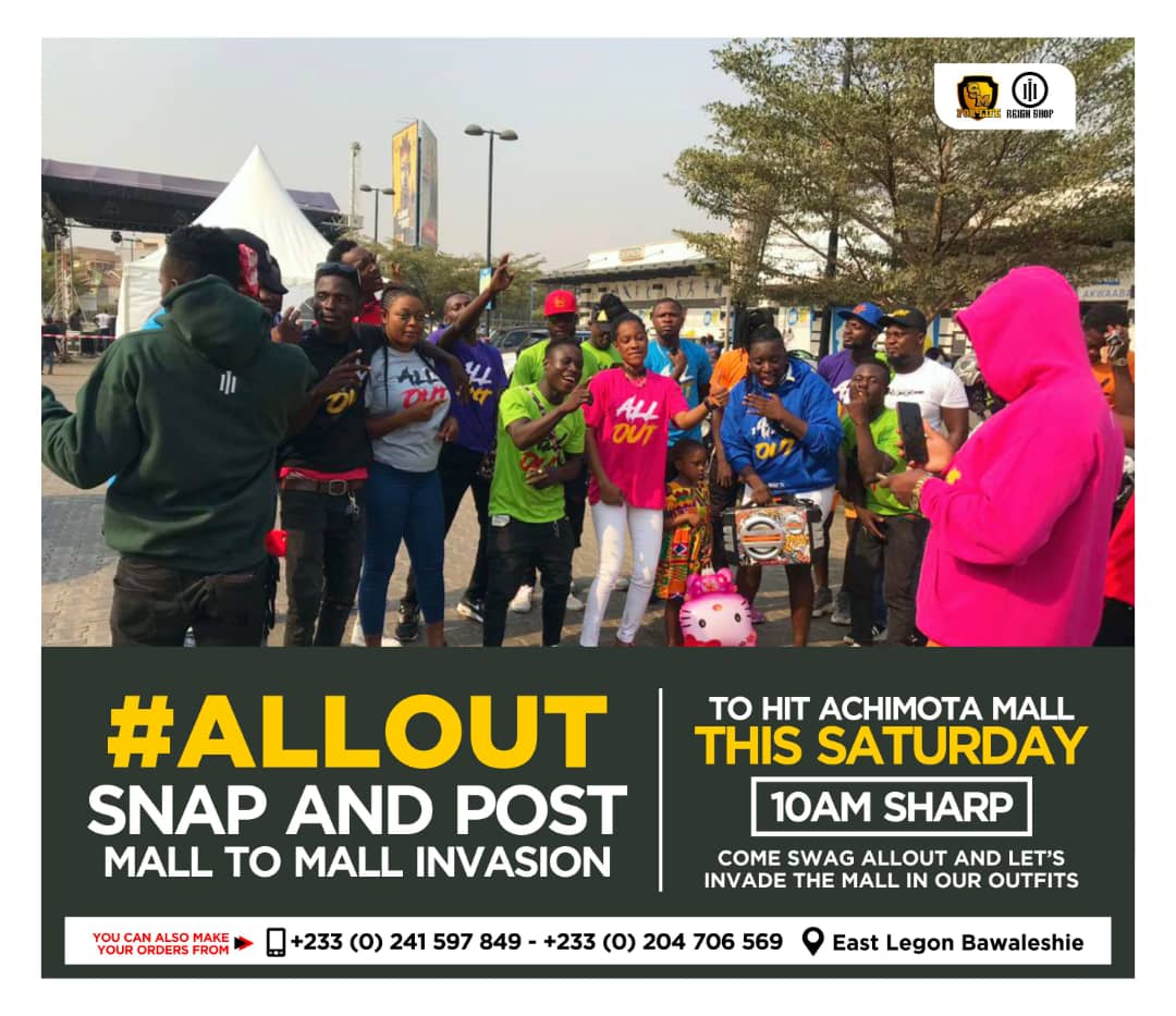 nii_teshie's tweet photo. #AllOutInvasion
It's Today... Achimota Mall, 🔥🔥We are coming 🔥🔥. Come buy your AllOut Attires and let's Invade the Mall, this this the final Mall Invasion in Accra. Let's finish Hard. 10 am Sharp @shattawalegh
#AllOut #AllOutSnapAndPost https://t.co/8IgMfWME7y