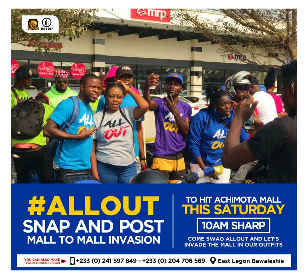 nii_teshie's tweet photo. #AllOutInvasion
It's Today... Achimota Mall, 🔥🔥We are coming 🔥🔥. Come buy your AllOut Attires and let's Invade the Mall, this this the final Mall Invasion in Accra. Let's finish Hard. 10 am Sharp @shattawalegh
#AllOut #AllOutSnapAndPost https://t.co/8IgMfWME7y