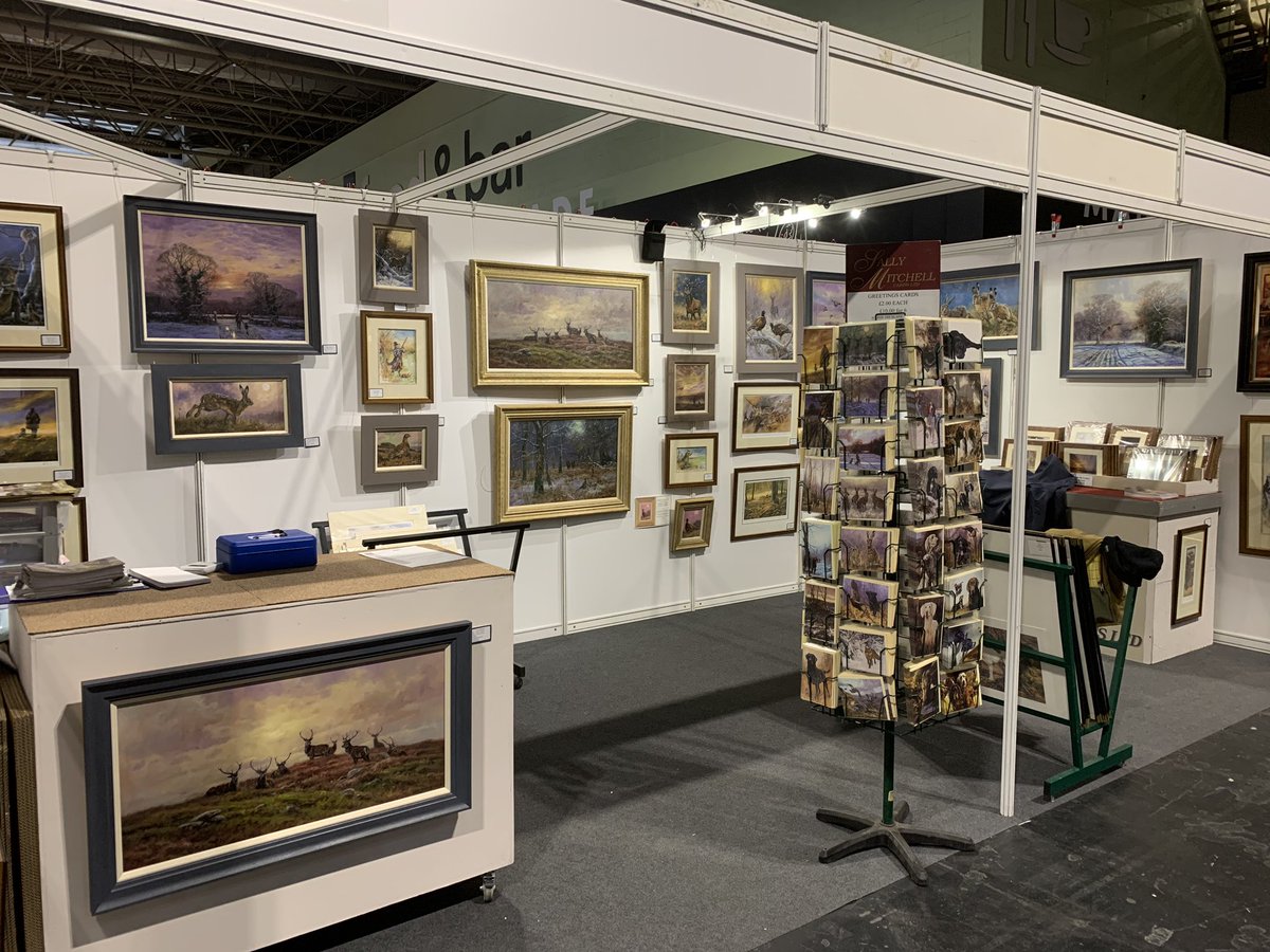 DOGART_dot_com's tweet photo. Day two @BritishShooting show on stand E18. Undeterred by storm dennis #originalart #shootingshow https://t.co/MWrvDbbsdA