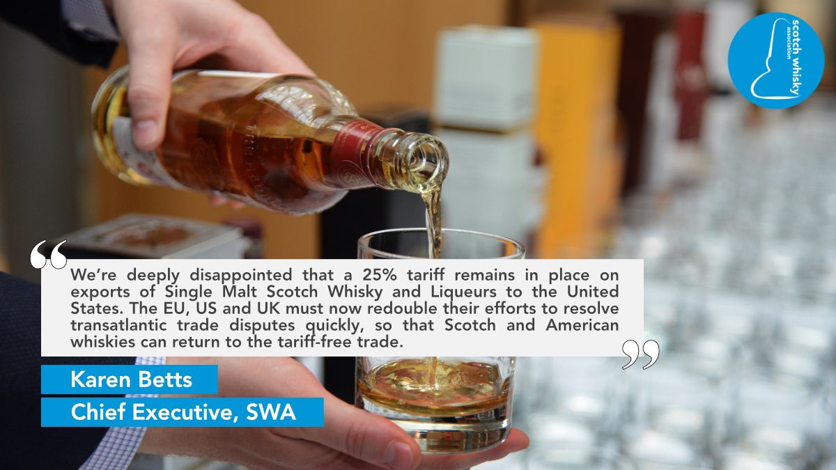 Scotch Whisky Association (@scotchwhiskyswa) on Twitter photo US tariffs on Single Malt #ScotchWhisky maintained at 25%.
You can read the full SWA statement from <a href="/KarenEBetts/">Karen Betts</a> here 👉 bit.ly/2uM9WXn US tariffs on Single Malt #ScotchWhisky maintained at 25%.
You can read the full SWA statement from <a href="/KarenEBetts/">Karen Betts</a> here 👉 bit.ly/2uM9WXn