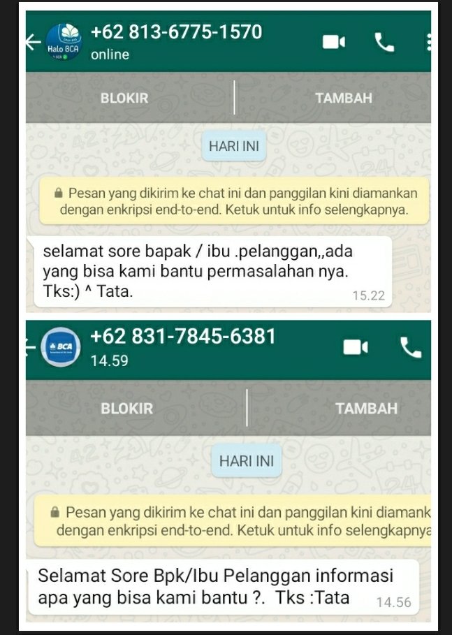 exerrion's tweet photo. @imharylim @HaloBCA Senasib bro @imharylim. Ini nomor mbak Tata juga banyak wkwkwkk... https://t.co/1haOM3MWQF