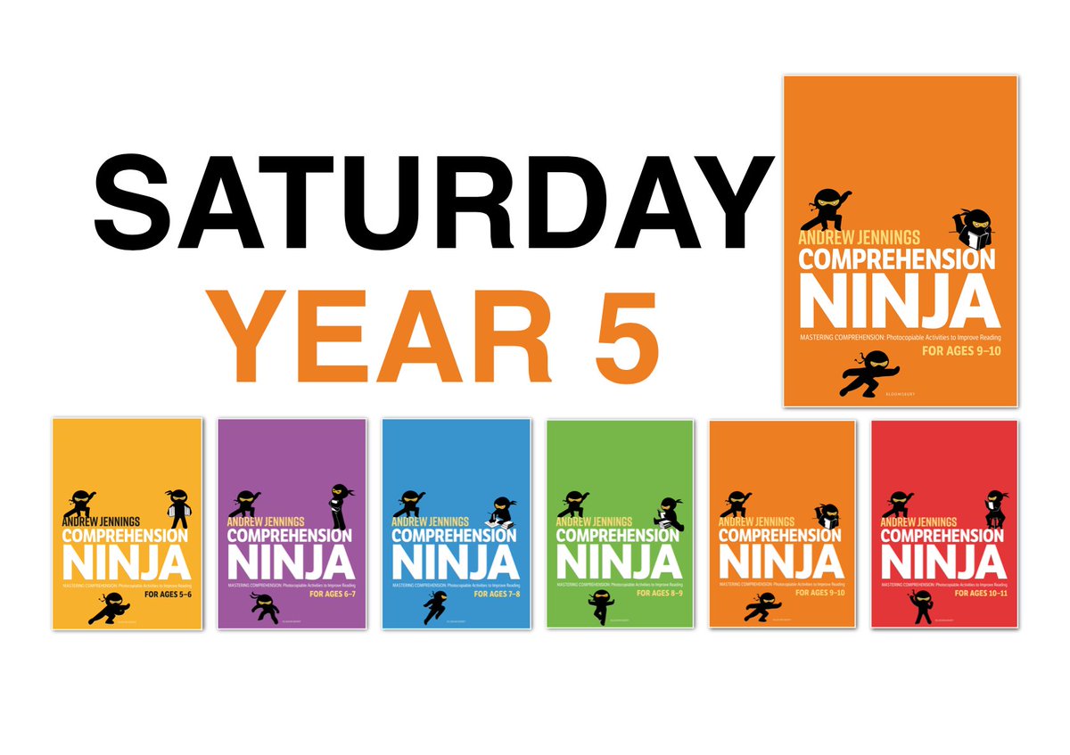 6 Days of Giveaways! With <a href="/BloomsburyEd/">Bloomsbury Education</a> and 
<a href="/VocabularyNinja/">Vocabulary Ninja</a>. Today, win a copy of Year 5 Comprehension Ninja on Twitter and Facebook!
Like, Retweet and TAG friends. Winner announced at 9pm!  Bloomsbury have 40% all books until Sunday! Don't miss out 🔥 bloomsbury.com/uk/education/