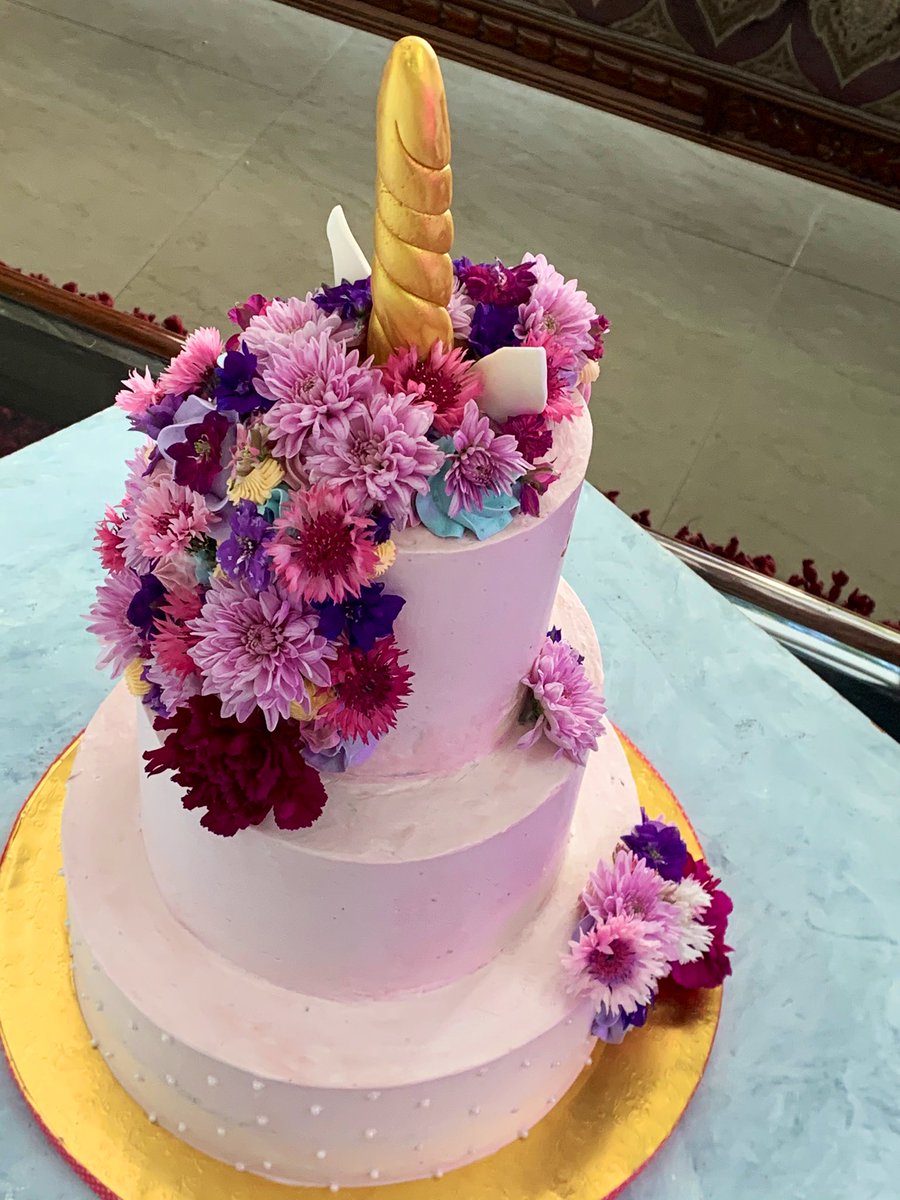 Today she’s making a 3 tier unicorn cake Check out  http://www.sugartime.in  for more of her creations.