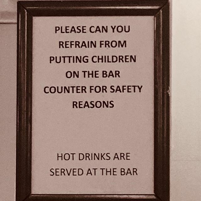 QueensPromenade's tweet photo. As seen behind The Rose Theatre bar. Does this reflect parenting skills of Kingstonians? However they make the best tea in Kingston - tea parties on the counter perhaps?? #parenting #bestcuppa #mindyourkids #barsign #barsigns #responsibleadult #watchyour… https://t.co/Ij1ZlSuxTz https://t.co/QPVUlCs3OL