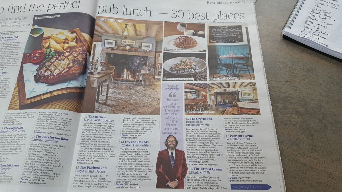 Wow! Well done <a href="/theuffordcrown/">The Ufford Crown</a> in today's <a href="/thetimes/">The Times and The Sunday Times</a> 30 best places for a perfect pub lunch