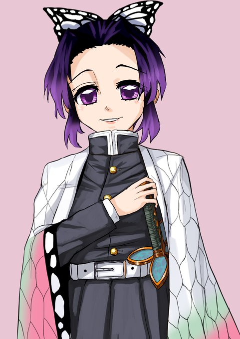 はるかそうさんがTwitterに投稿した胡蝶しのぶ(鬼滅の刃)のイラスト。