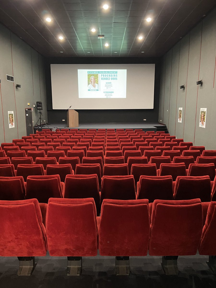 CBOST2020's tweet photo. 🟢👀Tout est en place pour la présentation de la liste #Eysinesdurablement au cinéma Jean Renoir !
#CBOST2020 #Eysines #Municipales2020 https://t.co/hMaVBRXVT2