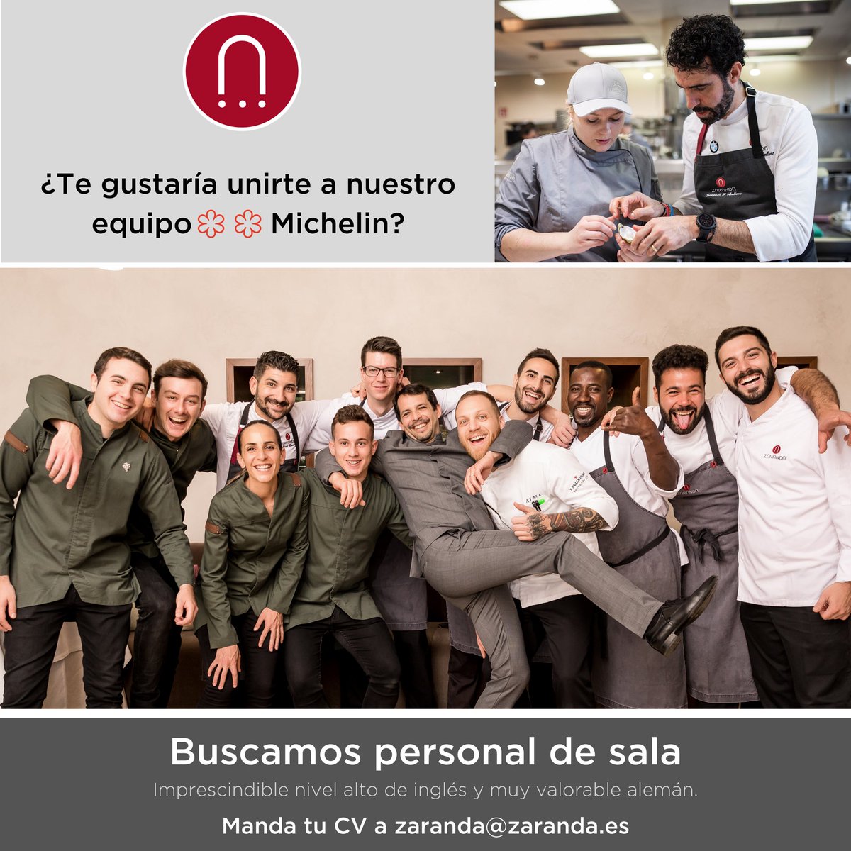 Ven a trabajar con nosotros, envia tu cv a zaranda@zaranda.es