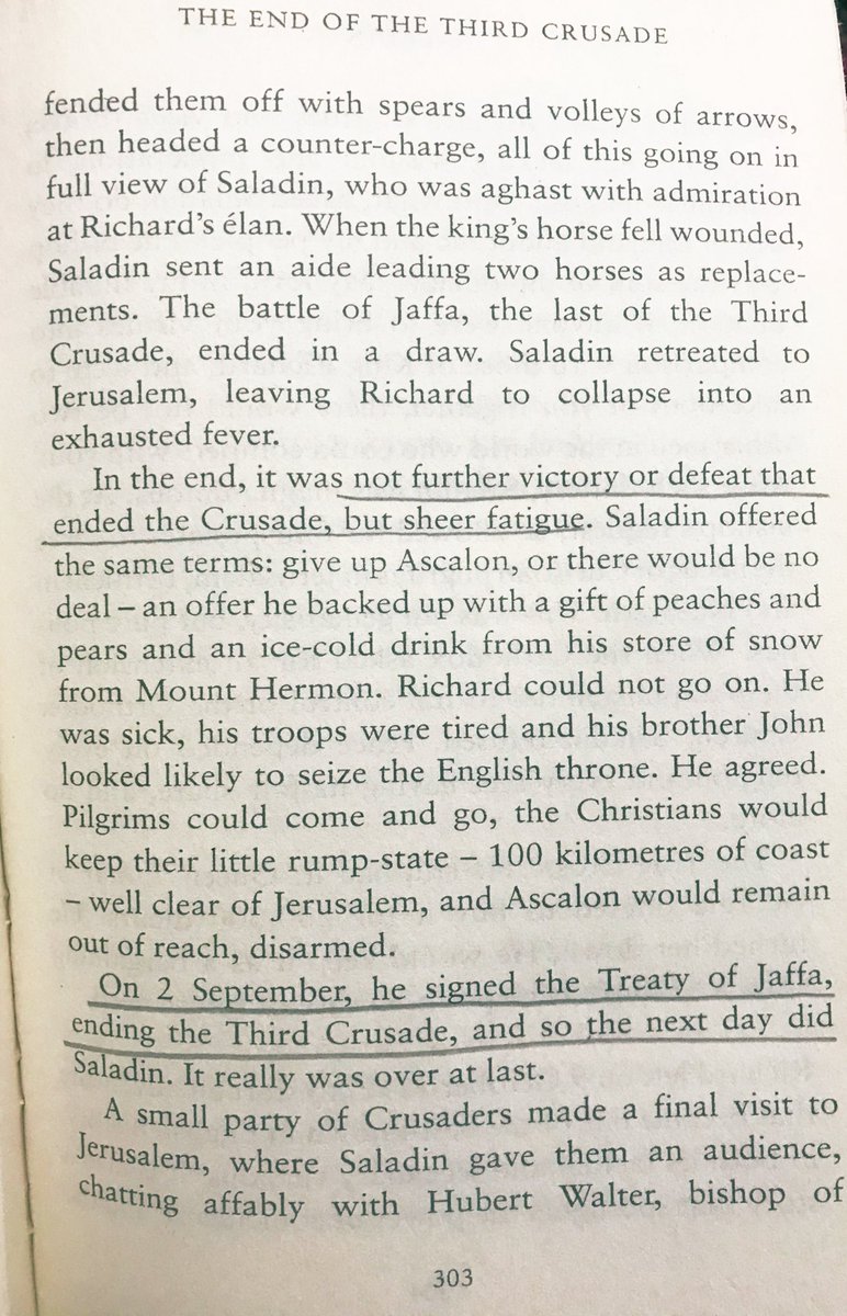 On 2 September 1192, treaty of Jaffa was signed , which ended the third crusade in draw. Saladin stood undefeated.  #SaladinBiography authored by John Man  #100books2020  #bookscache