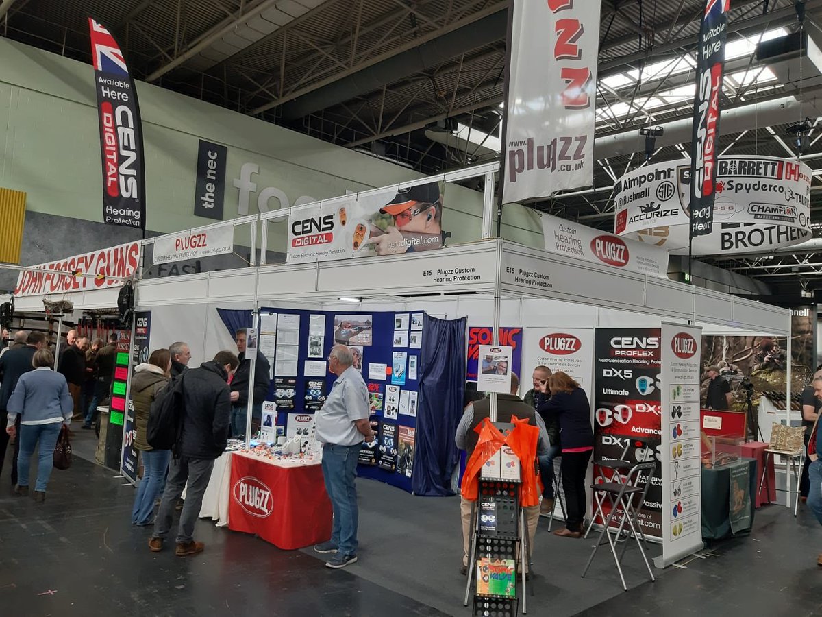 All set and ready to go for Day 2 of @BritishShooting Don’t forget we are running a series of competitions throughout the weekend! Why wait three weeks for your @CENSdigital?  When you can take them home today? Stand E15!
.
.
.
#plugzz #britishshootingshow #CENSational #outdoors