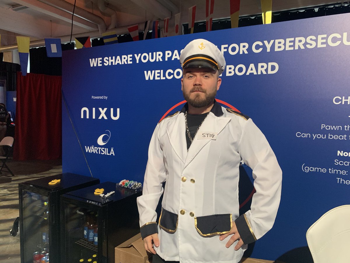 Stig ombord! At <a href="/Disobey_fi/">Disobey</a> with <a href="/wartsilacorp/">Wärtsilä Corporation</a> and <a href="/NixuHQ/">NixuHQ</a>. Hacks ahoy!