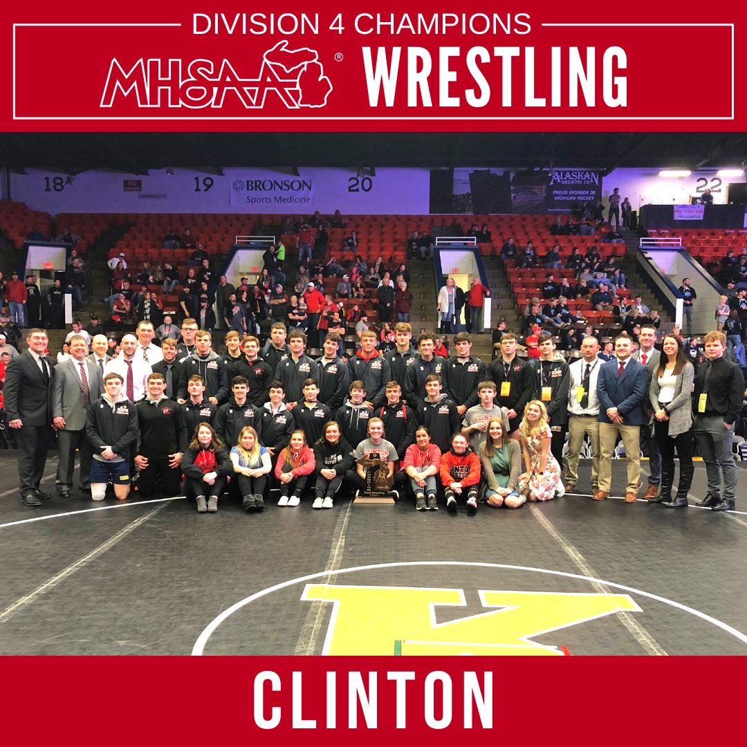 🤼‍♂️ Clinton is the new Division 4 wrestling champion! Congratulations on taking home the gold! 🏆⁣
#teamwrestling #finals #clinton #redskins #champions #MHSAA @clintoncommscho @ClinAthletics