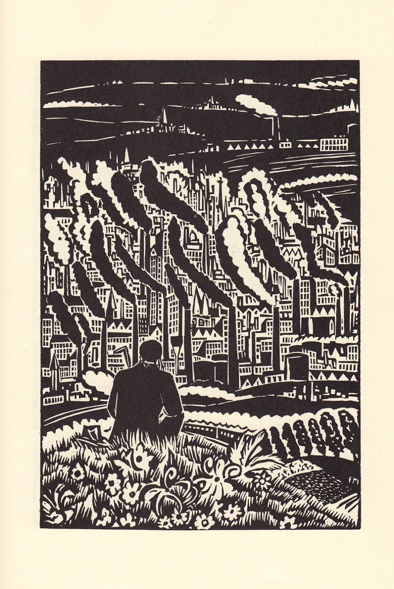 The City by Frans Masereel-The time of day definitely changes in this book, so I count it as a comic. A lot of the images in here are haunting, and they all have a sinister feeling. After hearing about his influence on graphic novels, it& #39;s good to have finally read some Masereel.