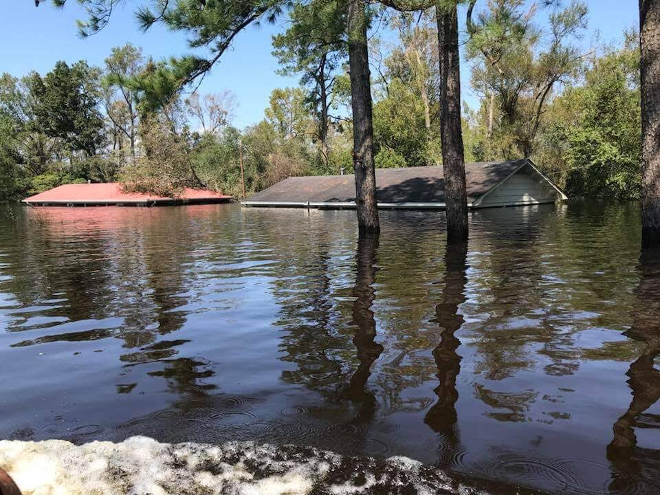 17 months ago, this is what Ms. Margaret’s house (on the right) looked like following #HurricaneFlorence. 22 homes in the Whitestocking Community outside of Burgaw, NC were also inundated by flood waters.