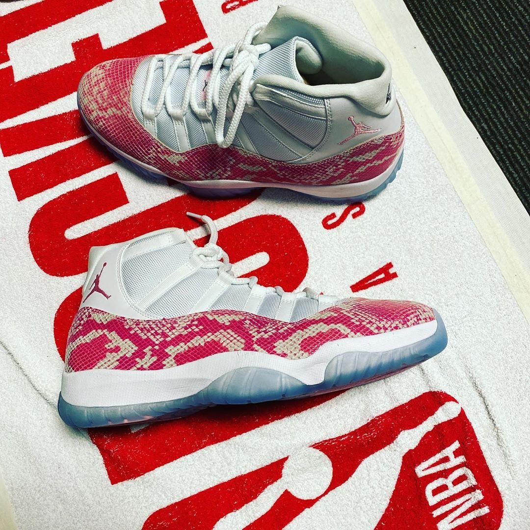 jordan 11 ovo pink snakeskin