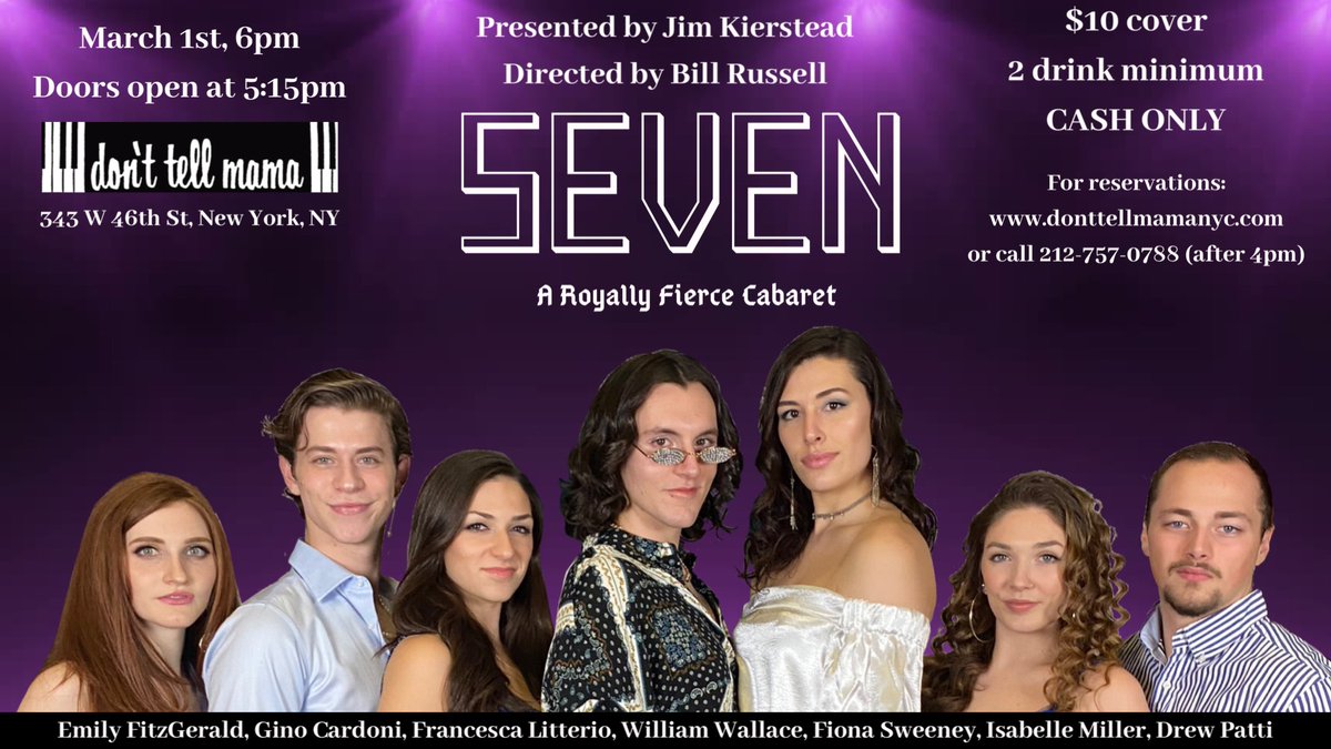 Join us Sunday, March 1 at 6PM for Seven: A Royally Fierce Cabaret! For Reservations &amp; More Info: bit.ly/38arpX2