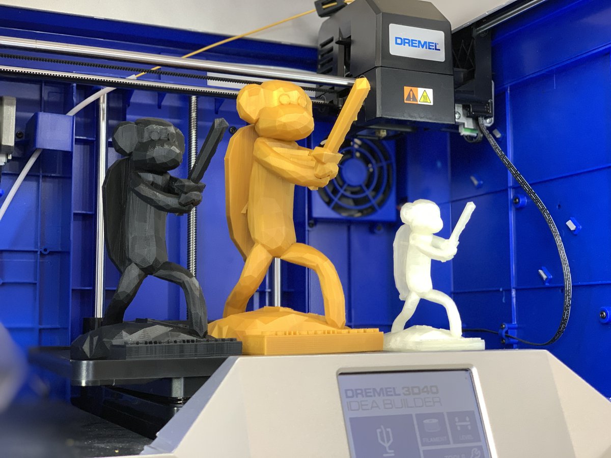 Printing the trophies for GameJam 2020! Dr Jon Denning (PhD in CS Graphics at Darthmouth) will host the 13th biannual video game dev event. Euler 217 Mar 12-14 gamejam.cse.taylor.edu/2020s.php. #ComputerScience #GameDev #Graphics