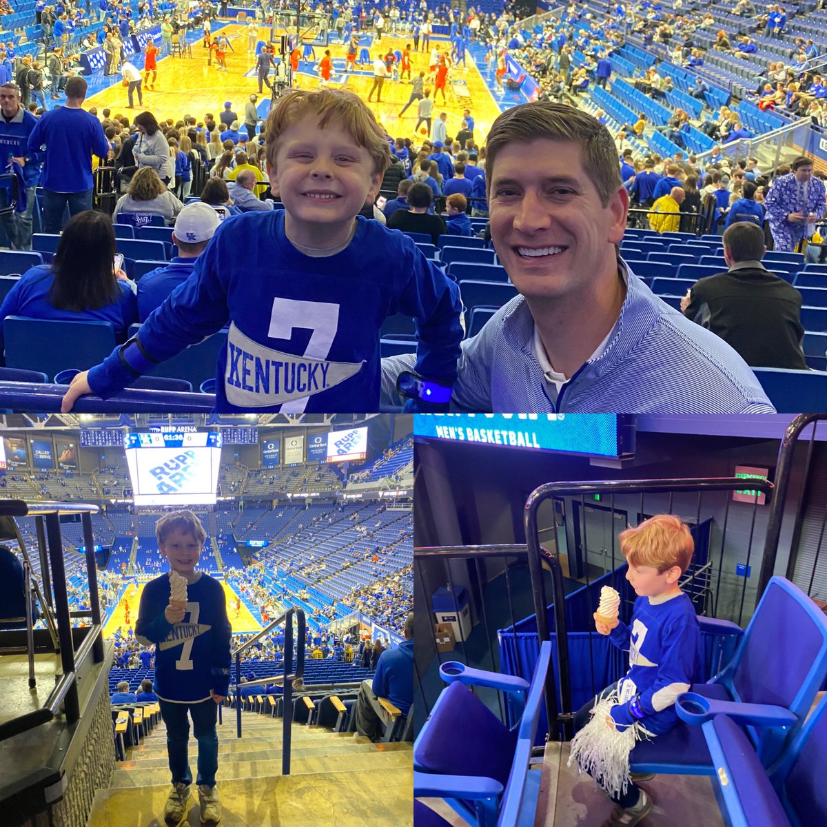 nedgilbert's tweet photo. The little man’s first game!!! #BBN #Rupp https://t.co/DGofGkYqTT