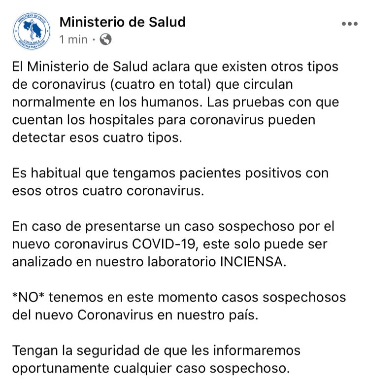Ministerio de Salud de Costa Rica tweet media