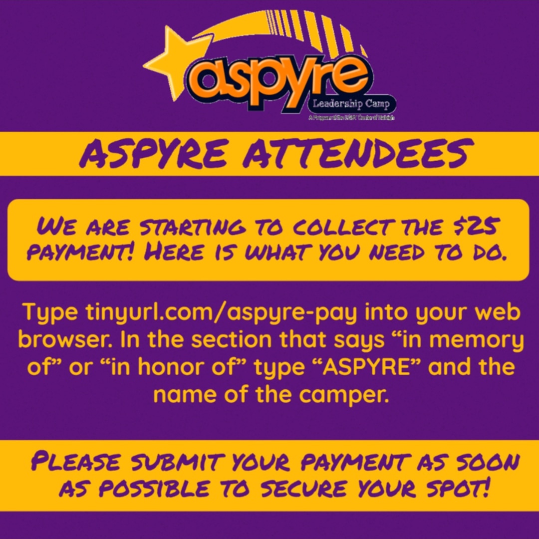 ASPYRE Attendees: Please read this important information about payment!