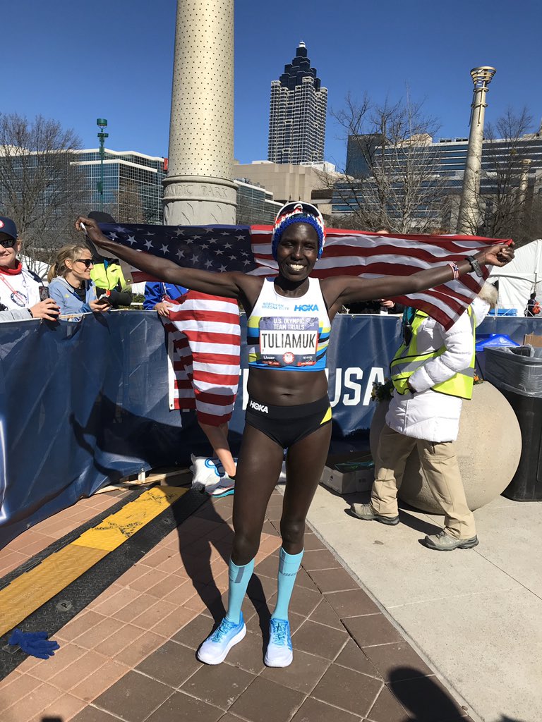 RRCAnational's tweet image. So proud of our elite grantee @aliphinetuliamu and her first place finish at today’s #olympicmarathontrials. We know how much hard work went into today and a spot on the #Tokyo2020 team.