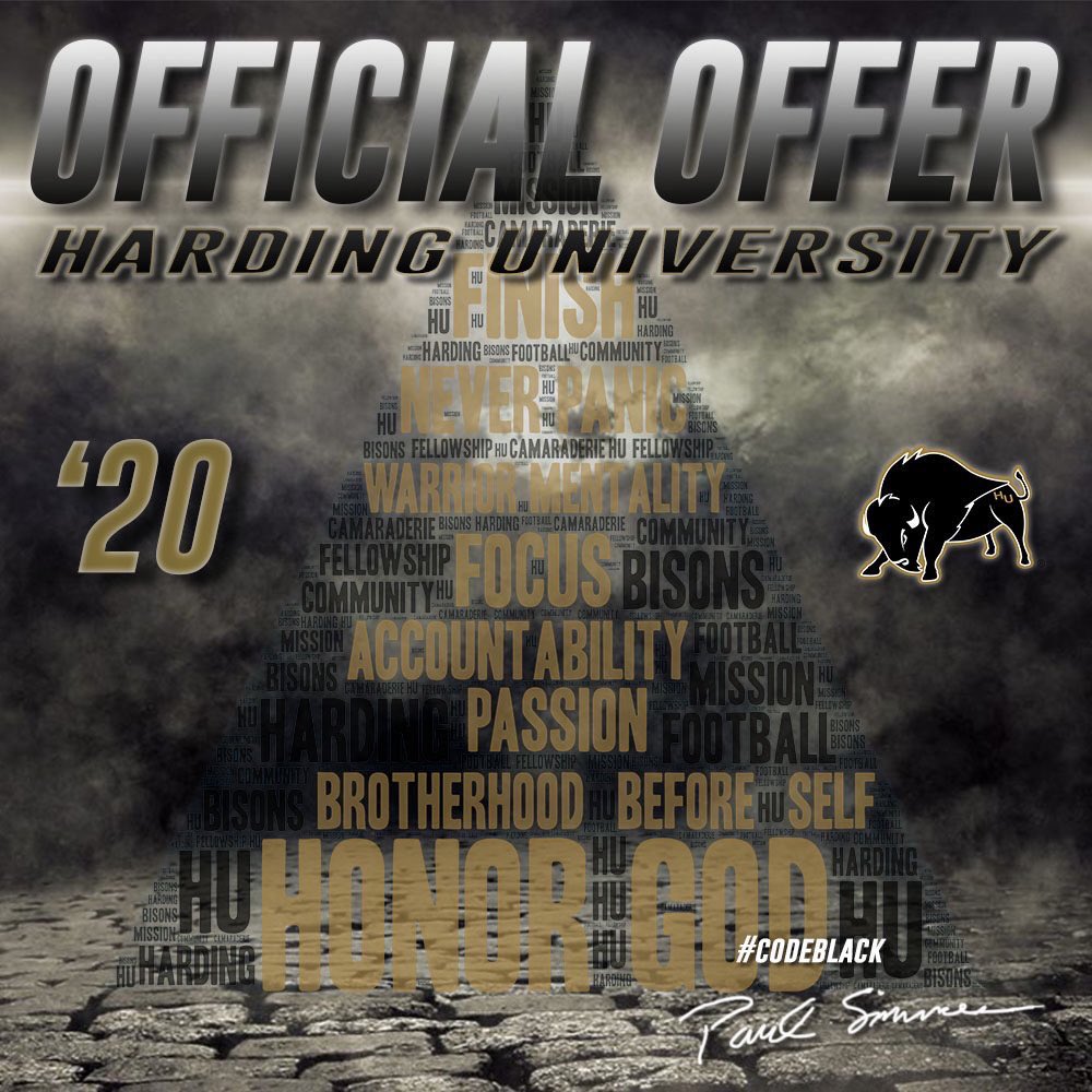 Very blessed to receive an offer from Harding University! <a href="/CoachBigHU/">Trevon Biglow</a> <a href="/Coach_MKemper/">Matt Kemper</a> <a href="/COACHCLARK23/">COACH CLARK</a> <a href="/RecruitGeorgia/">Recruit Georgia</a> <a href="/_ezrecruiting/">EZRecruiting</a>