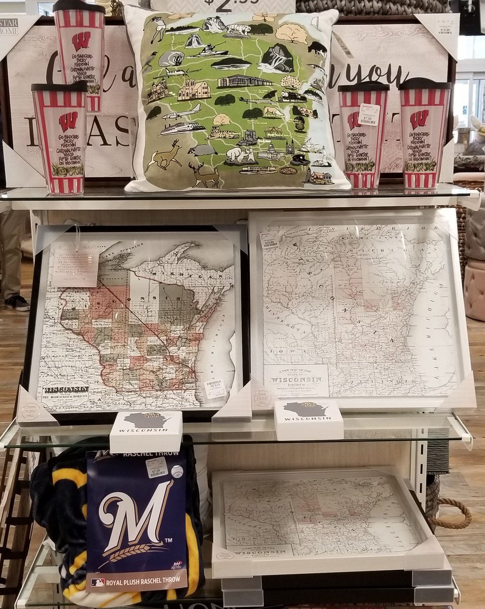 SiMapSupport's tweet photo. Love WI themed Maps and Geography related items :) Shopping at Home Goods #railroadmaps #territorymaps #touristspots #badgers #brewers https://t.co/qWboxU738O