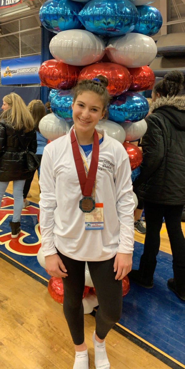 lhansell's tweet photo. Congratulations to Samantha Greenhut and sister Ava for an awesome job representing section 1 today at the State meet and to Samantha for placing 6th in the state on bars and 10th in the all around!! #suffernsports @SuffernSports https://t.co/RLEuNzkVeL