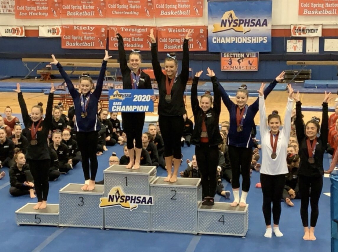 lhansell's tweet photo. Congratulations to Samantha Greenhut and sister Ava for an awesome job representing section 1 today at the State meet and to Samantha for placing 6th in the state on bars and 10th in the all around!! #suffernsports @SuffernSports https://t.co/RLEuNzkVeL