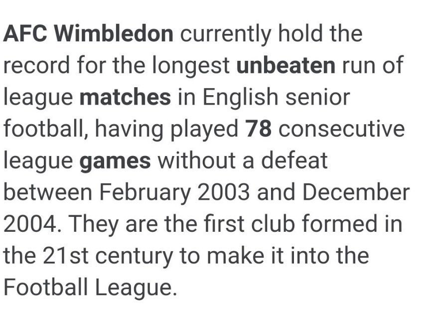KentWomble's tweet image. P 46
W 42
D 4
L 0

Retweet if your club holds the record in English senior football