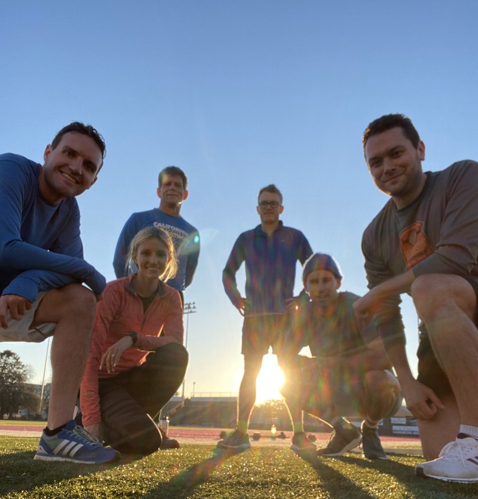 2-25-20: Killer workout for the epic return of Billy! 4x800m totem runs with alternating dice rolls. #PRrun <a href="/Carbon/">Carbon</a>