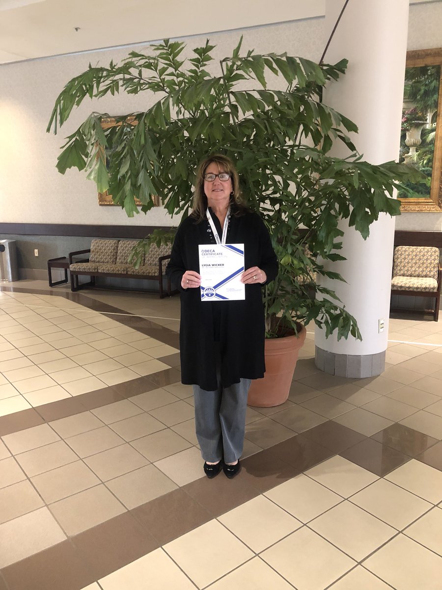 Twenty years Lygia Wicker has been a DECA Advisor for LCHS! What an accomplishment!! We are grateful for such dedication!! #jacketpride @LCHS_Sanford_NC <a href="/leecoschoolsnc/">Lee County Schools</a>  @LCHSCareerCtr #ncdecacdc2020