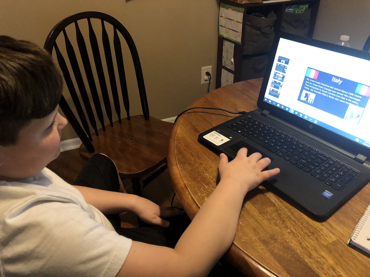 Finishing up his Family Heritage Project! It’s amazing how much he has learned to do with technology. I’m learning from him every day and he learned a few things from me along the way with this project too! 💗 <a href="/GravettStrawman/">Team 4GS</a>