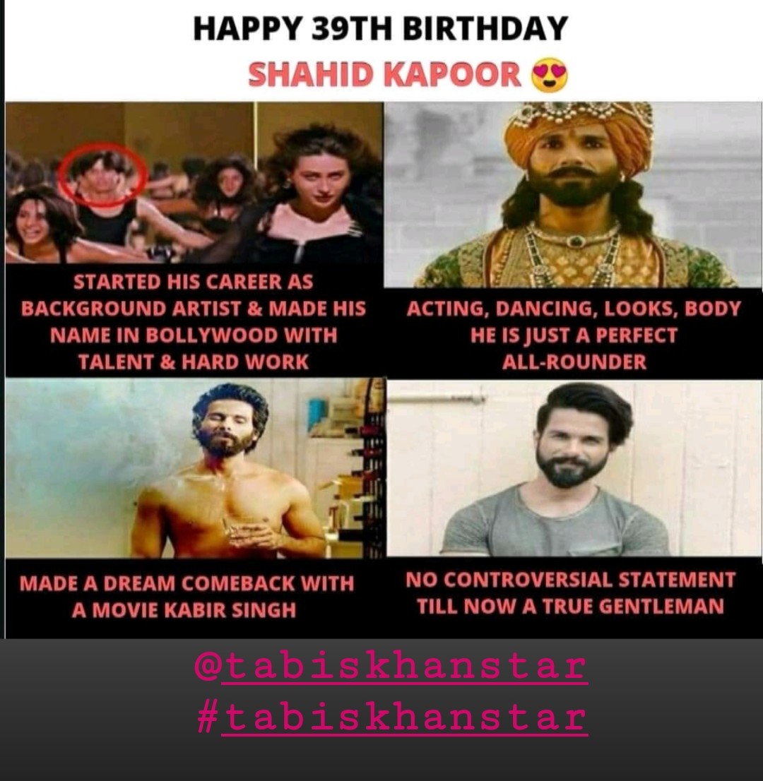 Happy birthday dear Shahid Kapoor. 